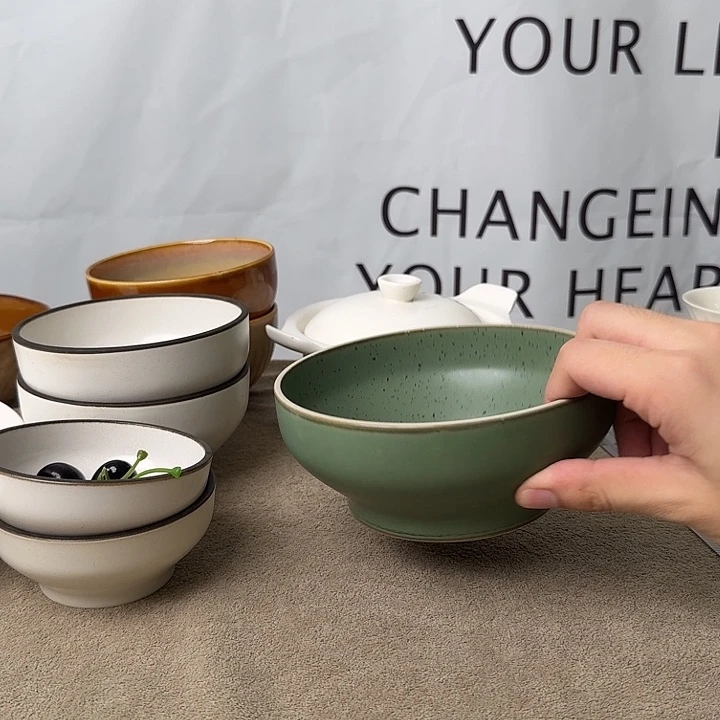 陶瓷烟灰绿6.25次面碗