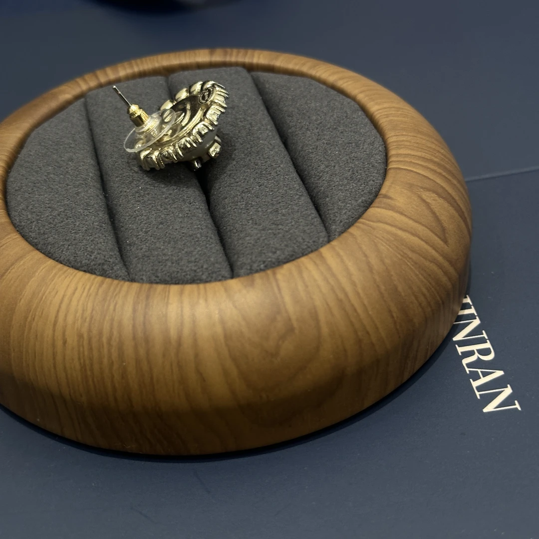 铜合金锆石耳饰 JINRAN｜超贵气琉璃珠满镶耳钉