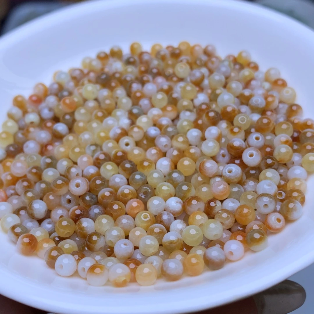 翡翠散珠卡4冰鸳鸯珠50个单圈