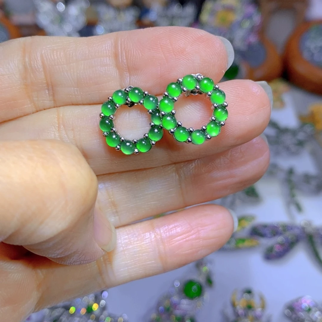 翡翠颈饰银S925镶嵌天然翡翠