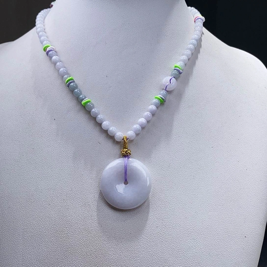 翡翠未镶嵌颈饰项链