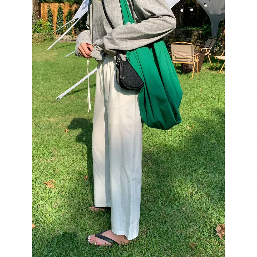 夏日女士显瘦窄版直筒裤2025新款高腰时尚洋气休闲简约九分裤百搭