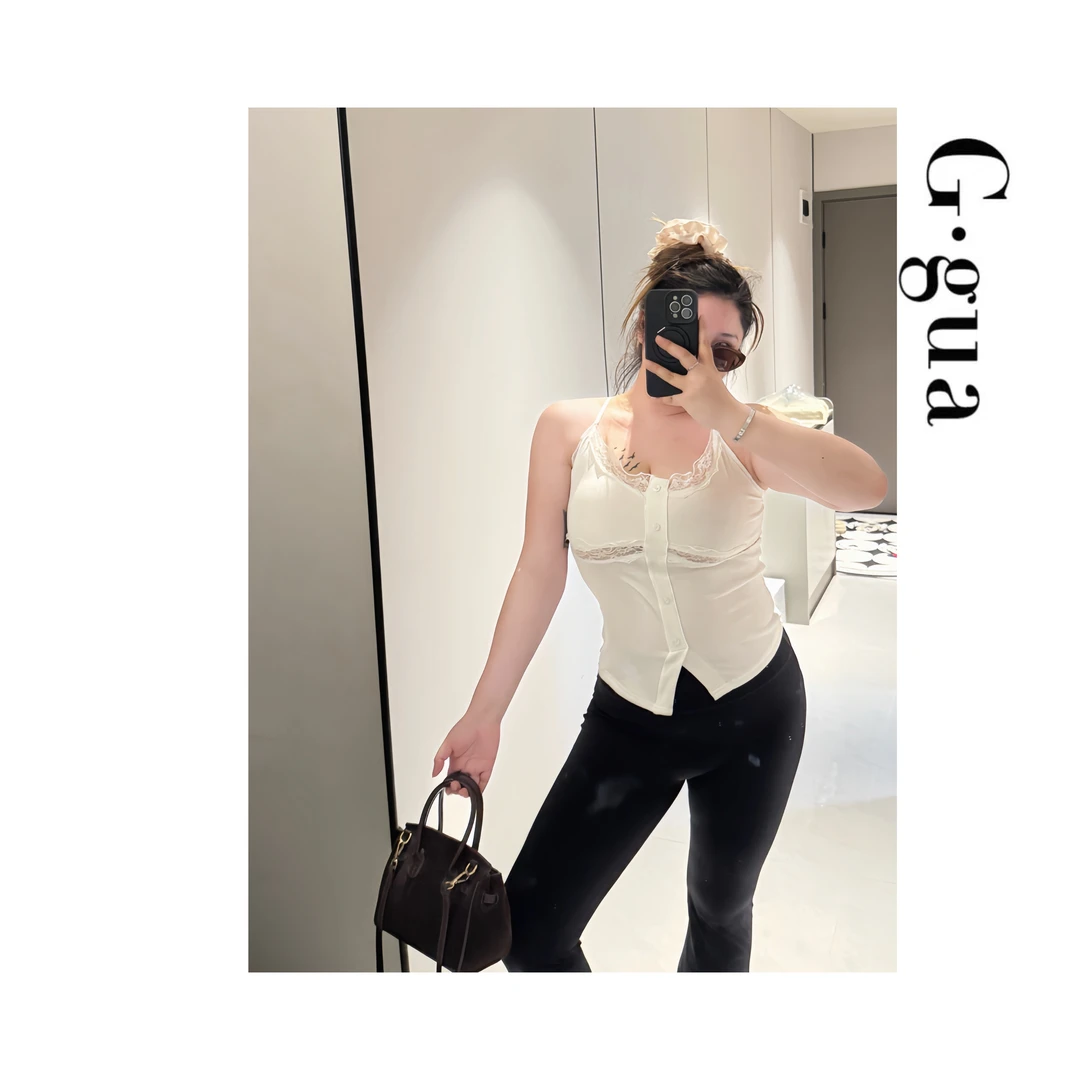 【张_Ggua】大码新款春夏季ins风性感蕾丝纯欲偶就弹力吊带美背