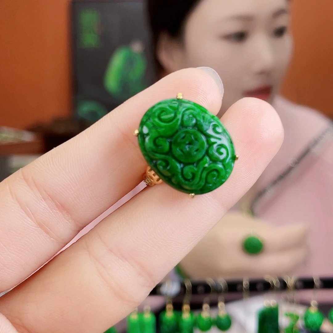 翡翠银S925镶嵌耳饰