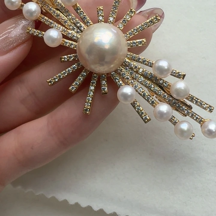 拼合珍珠（马贝珠）发饰未镶嵌