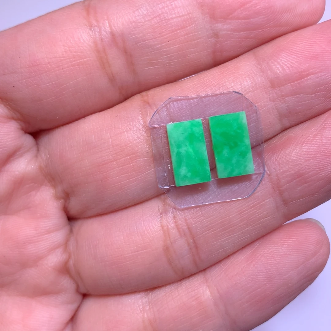 翡翠未镶嵌颈饰牌一对