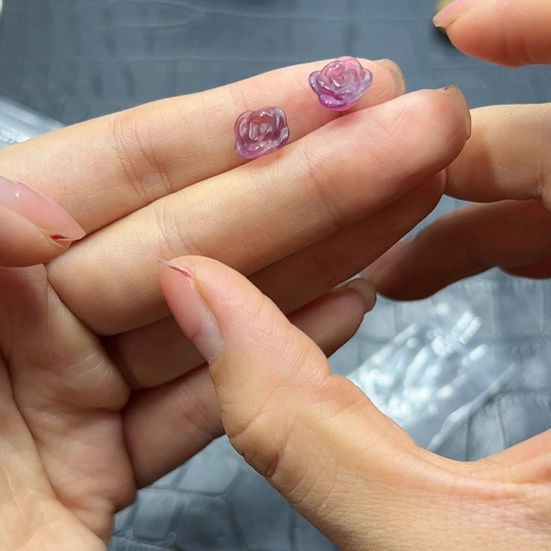 银S925镶嵌手链烟晶莹石小花耳钉