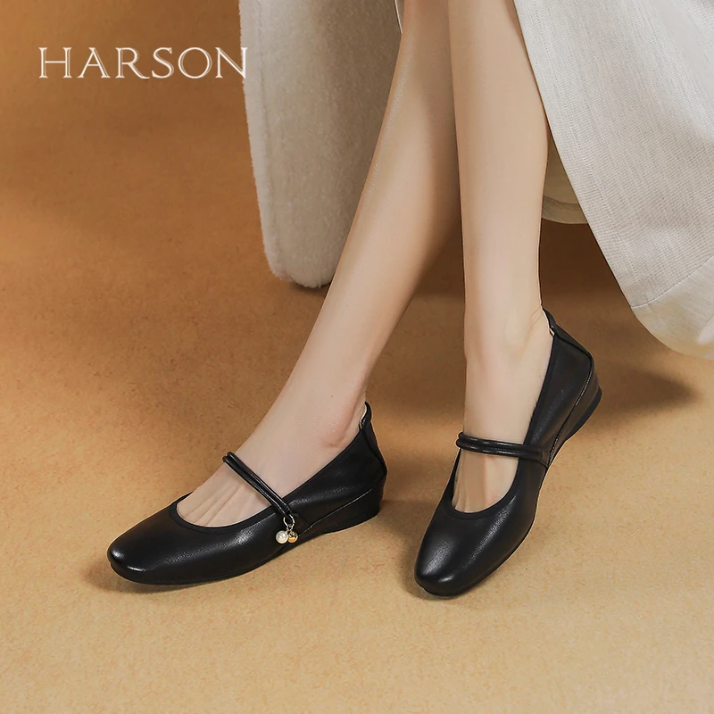 Harson/哈森2025秋季新款玛丽珍鞋女舒适百搭潮流单鞋HWS250121