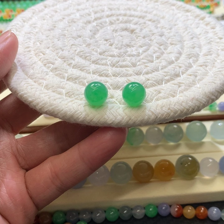 定制翡翠未镶嵌9.8mm正阳单珠一颗