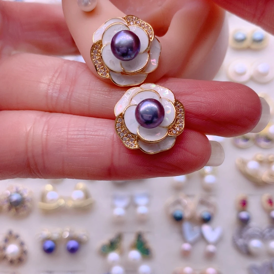 耳饰合金淡水珍珠