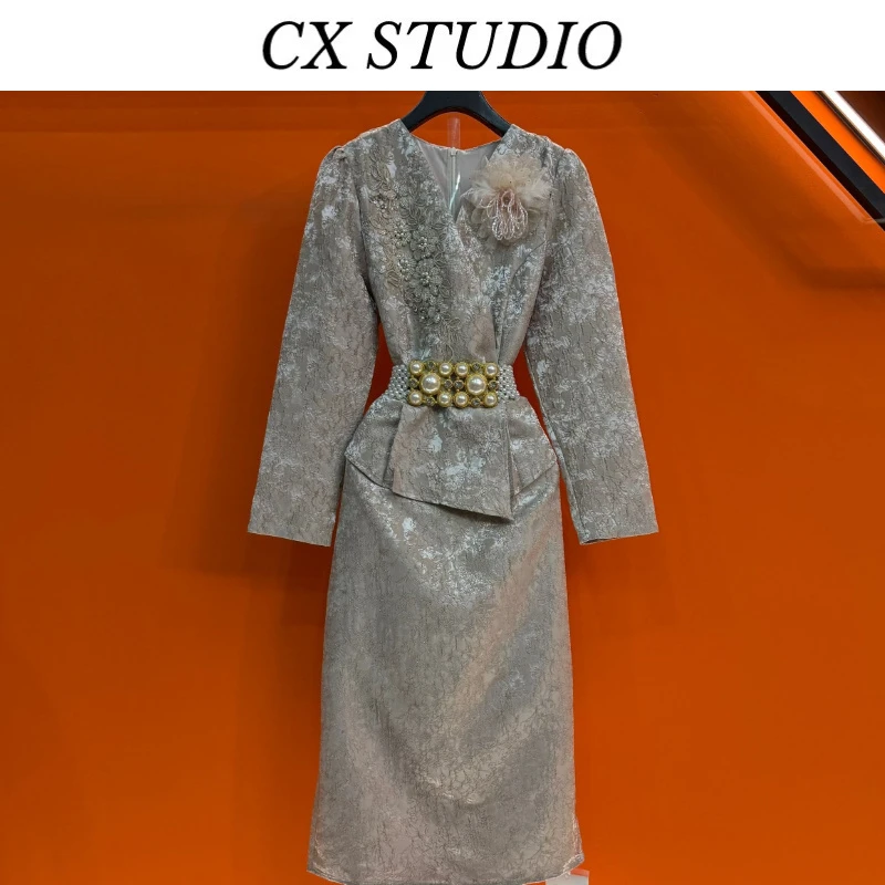YC编码34 经典收腰轻奢时尚连衣裙（定制女装）CX157