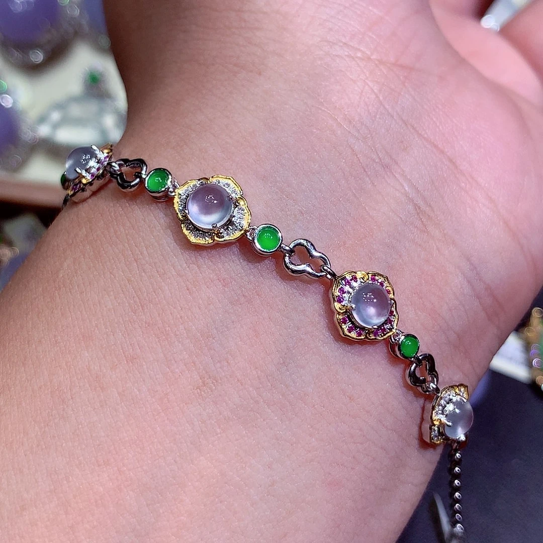 吊坠(不含链)18K金镶嵌翡翠