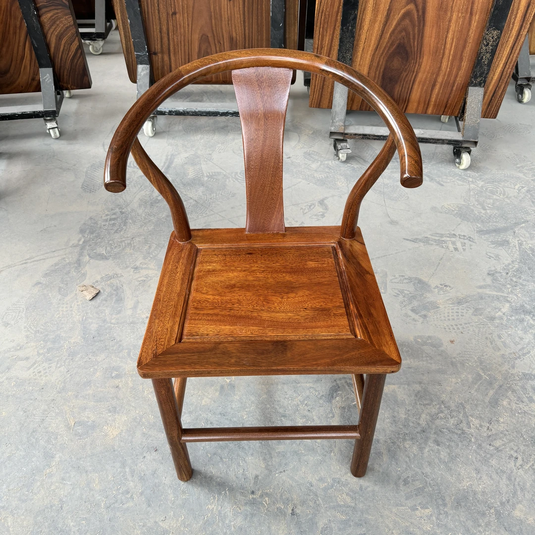 进口非洲全实木绿心檀y椅全原木加粗加厚餐椅茶椅阳台休闲椅子