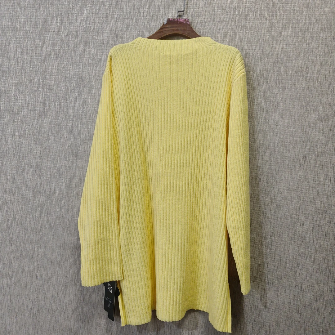 2960法式设计感开叉中长款毛衣