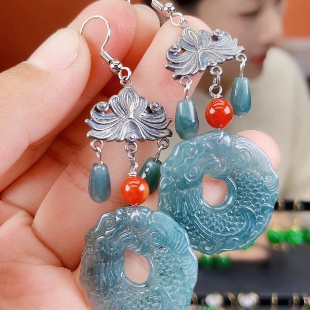 翡翠未镶嵌耳饰饰品