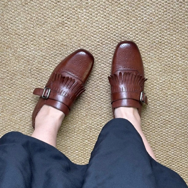 【GUIDI&GD手工鞋】水洗马皮全真皮固特异巴洛克单鞋3850-1真皮底