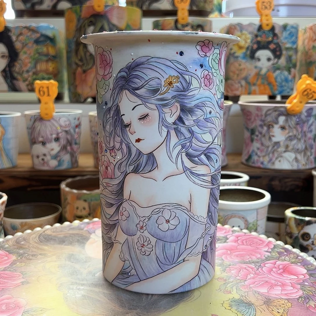 爱***妍薄雾的精工美女高圆桶盆（补差价）