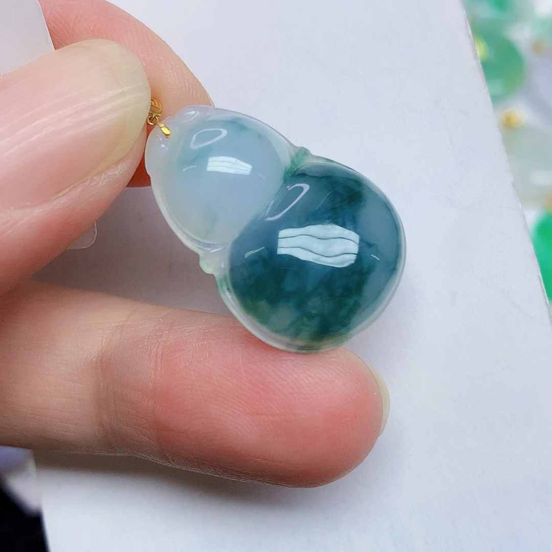 翡翠18K金镶嵌颈饰345778