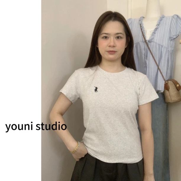 【youni】夏款韩系圆领百搭简约T恤
