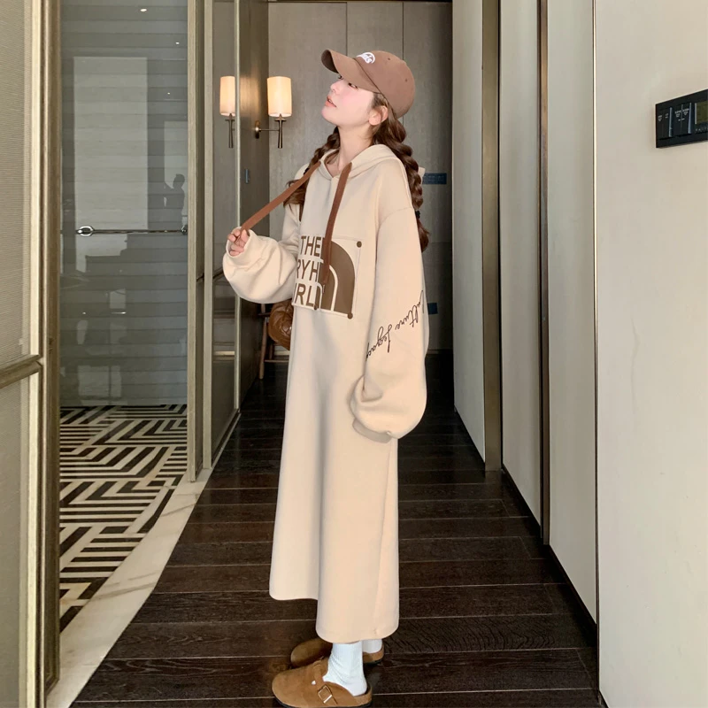 休闲慵懒风卫衣裙女2025春秋新款chic韩系穿搭氛围感松弛感连衣裙