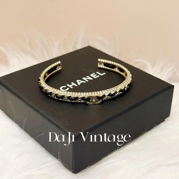 大吉中古/chanel香奈儿皮穿链带钻手镯