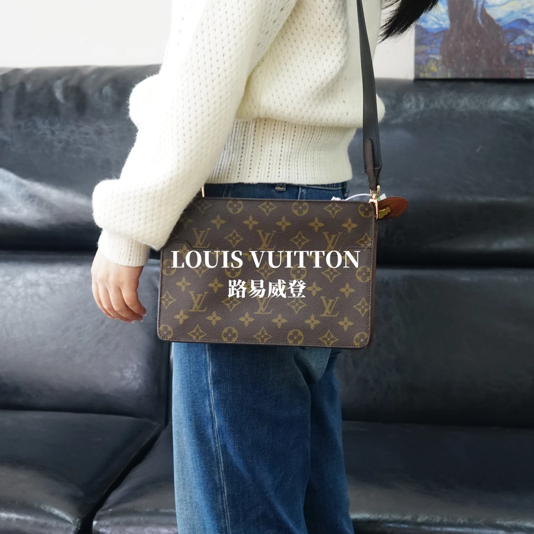 95新 LouisVuitton/路易威登 LV 红皮洗漱包/k
