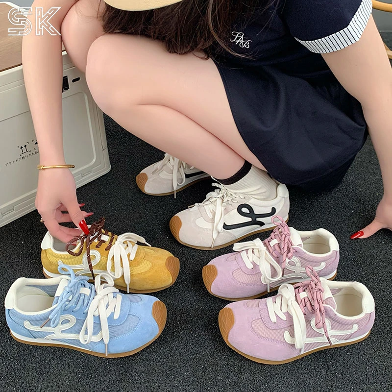 SK小歪头新款夏季鸳鸯鞋带网面复古德训鞋13917