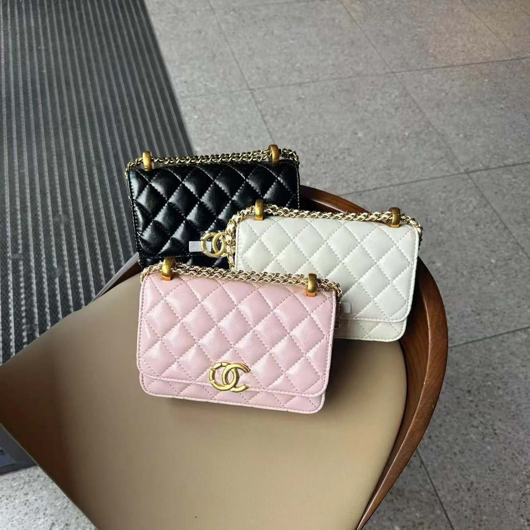 (双金珠包)2025新款女包单肩斜挎包小香风