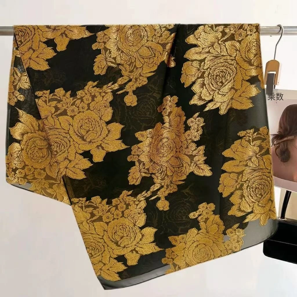 135/135尺寸高定系列：烧花黑金牡丹