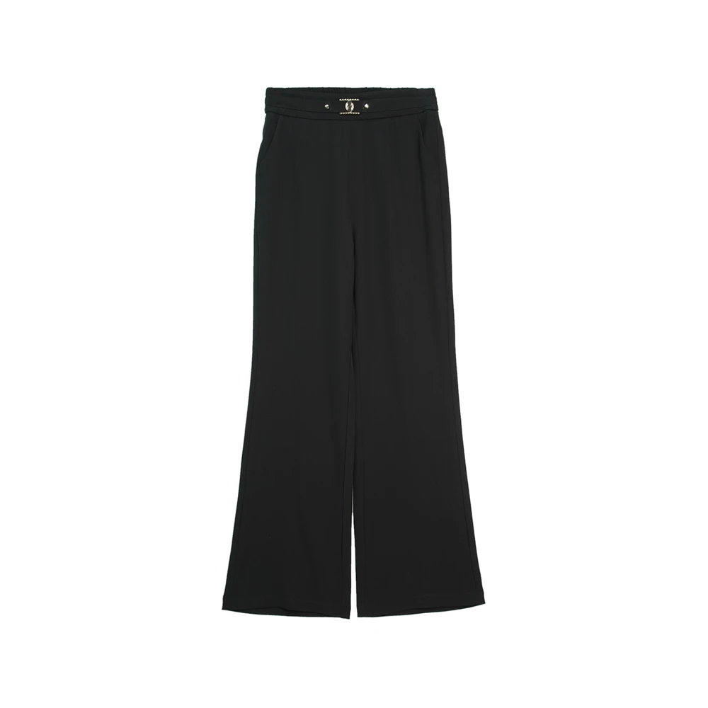 X2411高腰百搭垂感遮胯显瘦直筒黑色阔腿裤