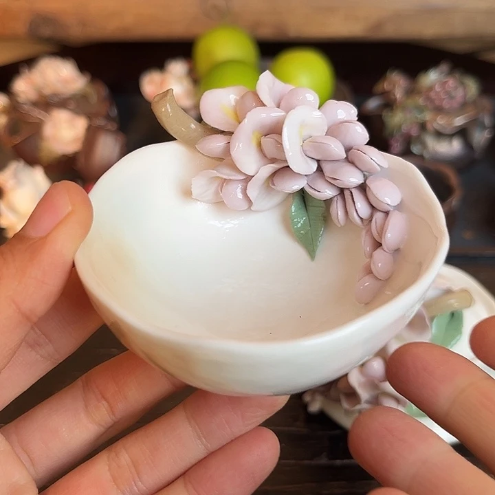 千玺造物紫藤花茶杯