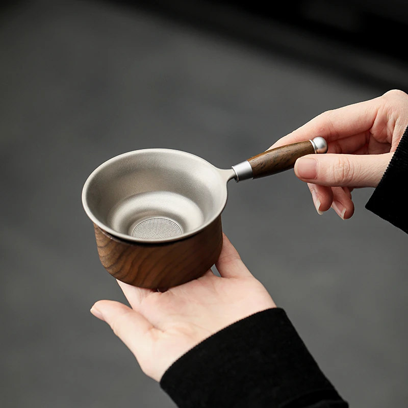 物姿纯钛茶漏茶滤千孔一体滤茶器超细茶叶滤网茶隔公道杯过滤网