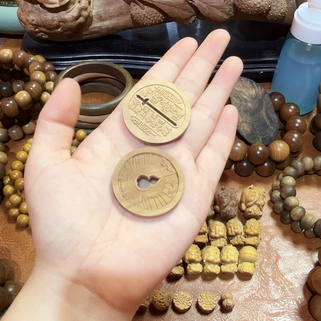 檀香木手串/手链老山檀香 道家花钱 大