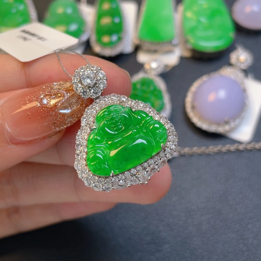 翡翠银S925镶嵌颈饰