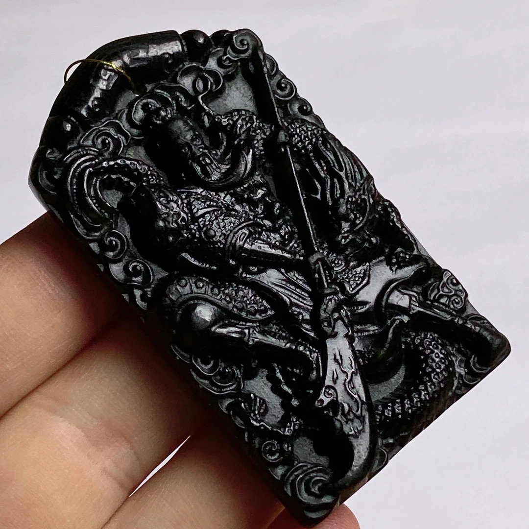 天然缅料a货 钢琴黑关公武财神511