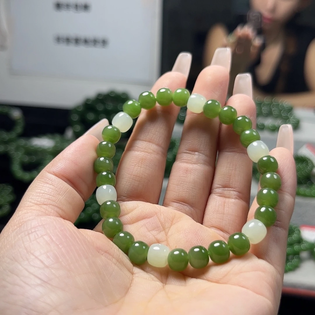 和田玉（碧玉）未镶嵌手链7