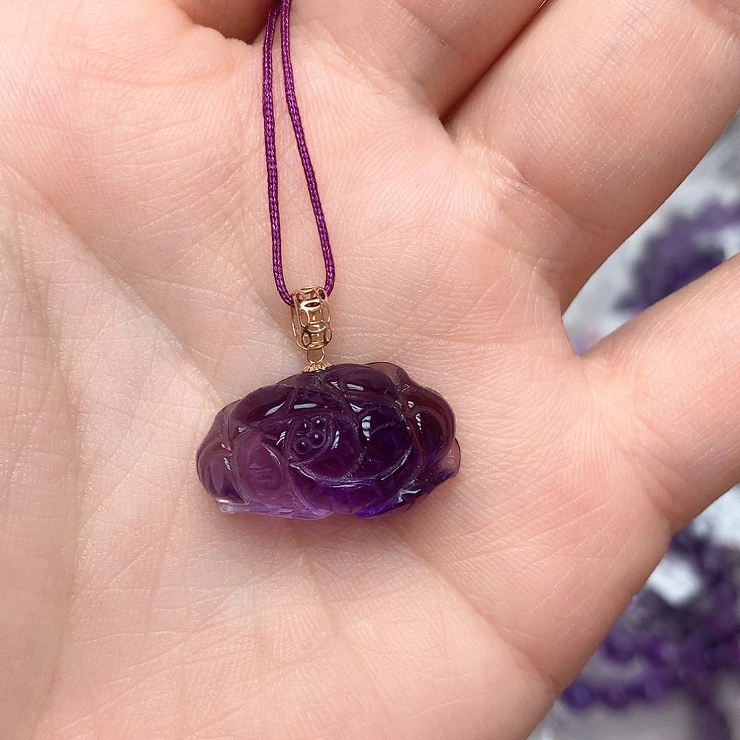 18K金镶嵌紫晶吊坠(赠链)L