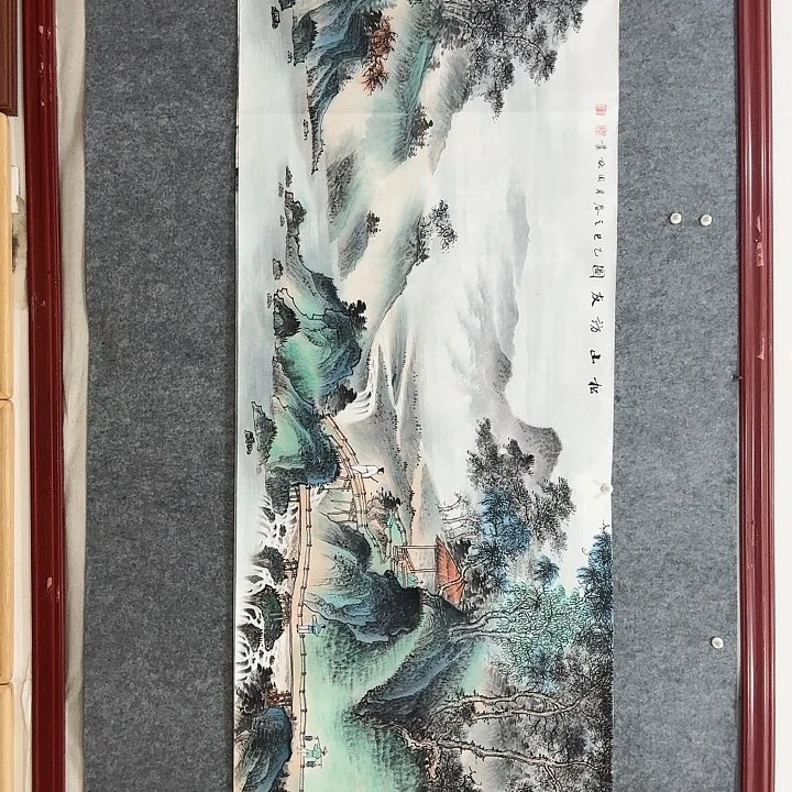 国画手绘国画访友图