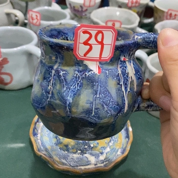 景德镇陶瓷手绘撞色39号杯子