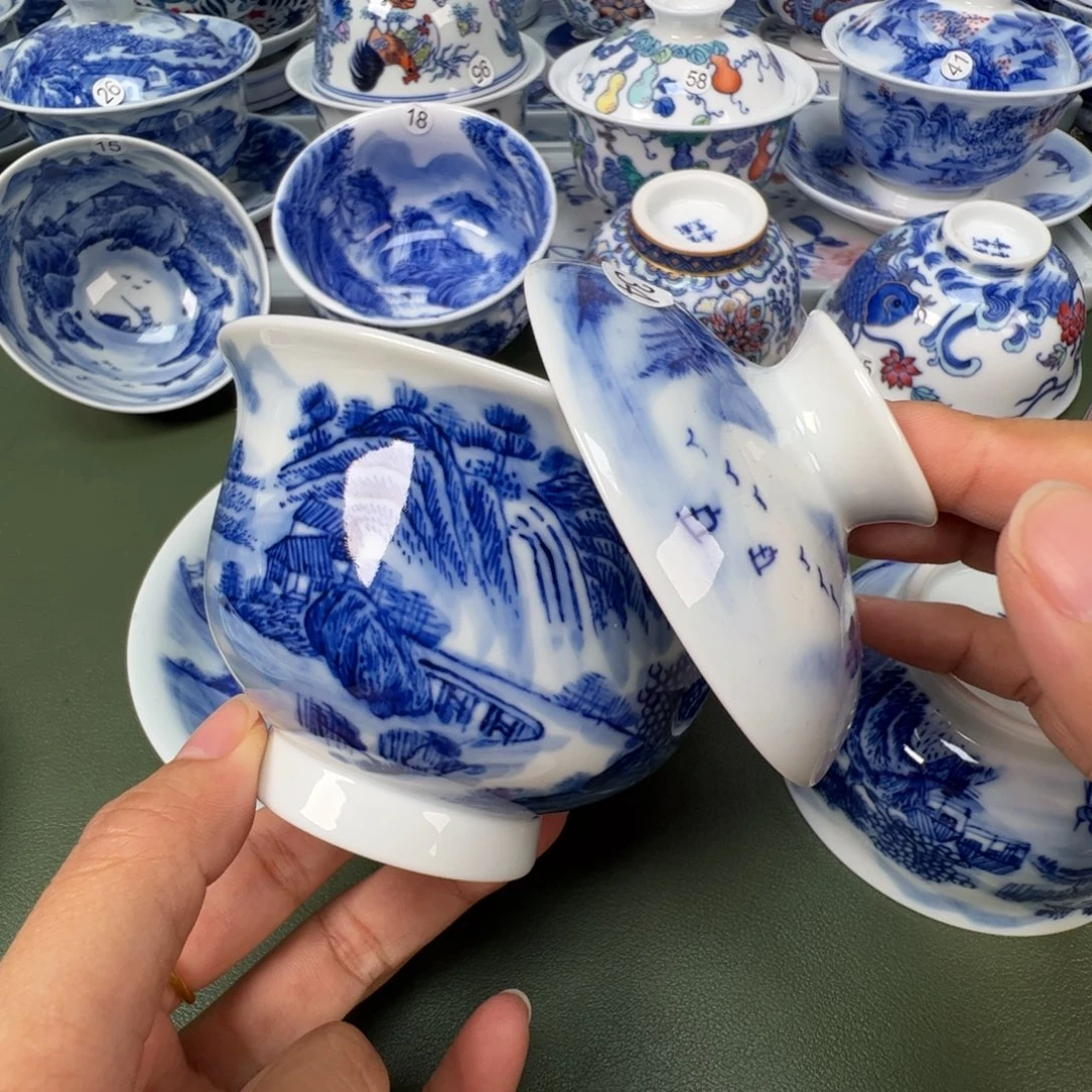 陶瓷景德镇纯手工纯手绘茶具木木34