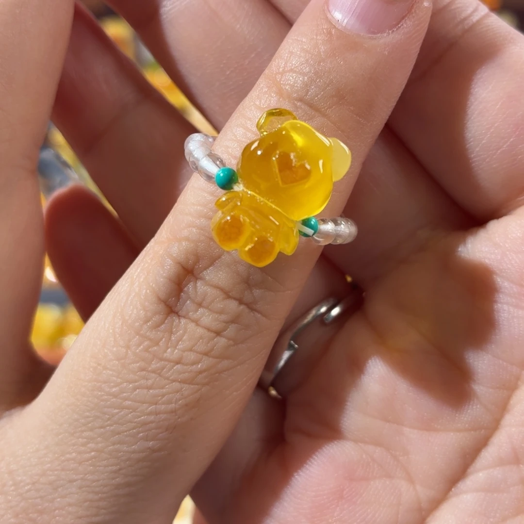 蜜蜡未镶嵌裸石戒指