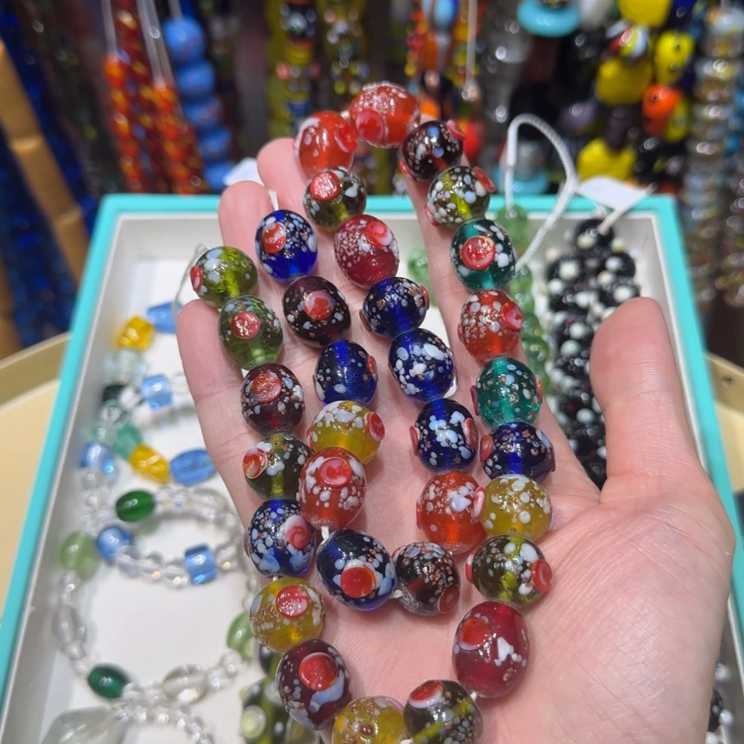 琉璃非金属金箔糖霜混色琉璃珠