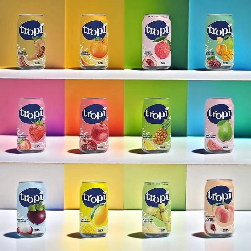 越南进口果汁饮料Tropi添加30%真果汁山竹汁荔枝橙汁番石榴百香果