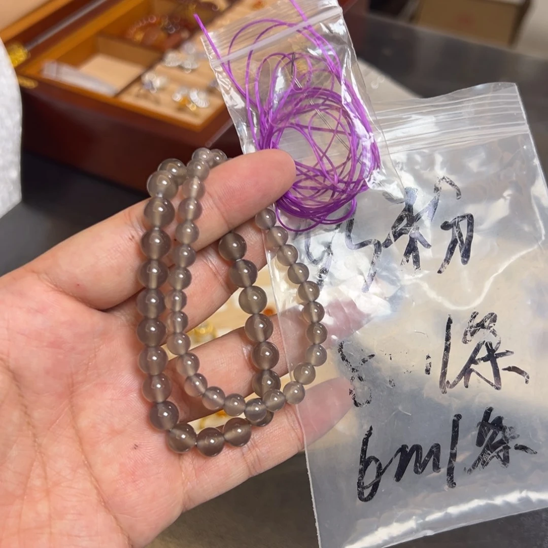 玛瑙/玉髓未镶嵌珠宝半成品两条一起