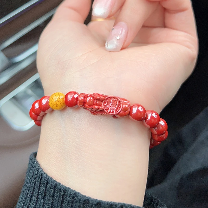 含辰砂工艺品帝王砂转运珠貔貅手串-多样性发其一 DWS-708