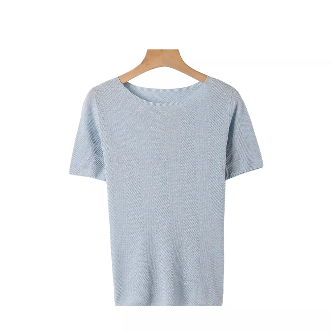 夏季圆领针织短袖
