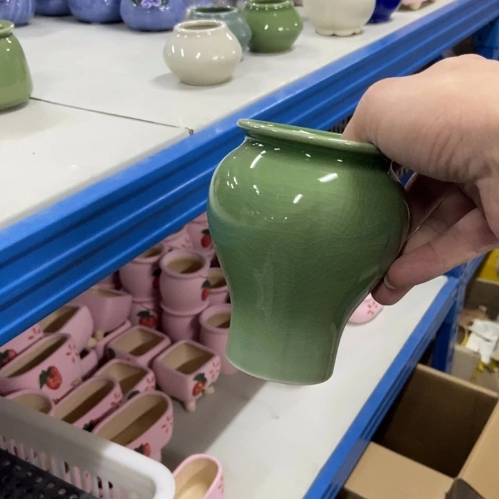 陶瓷花盆单场满9.9发7.5*11