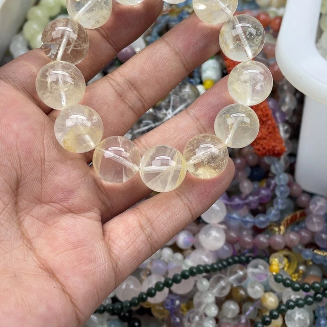 银S925镶嵌手链烟晶