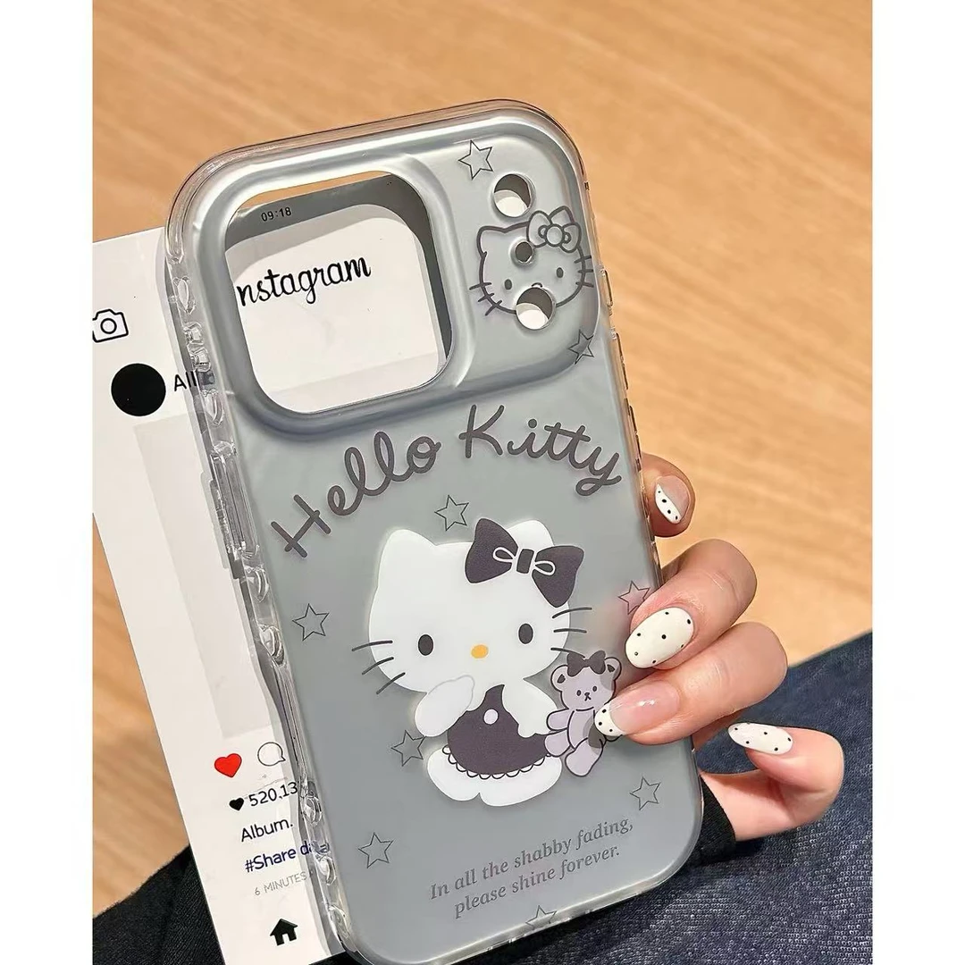 可爱甜酷卡通helloKitty猫适用苹果17promax手机壳16新款15防摔