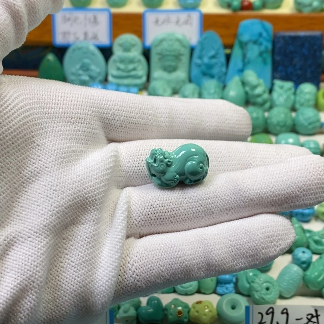 果冻绿貔貅雕刻全品